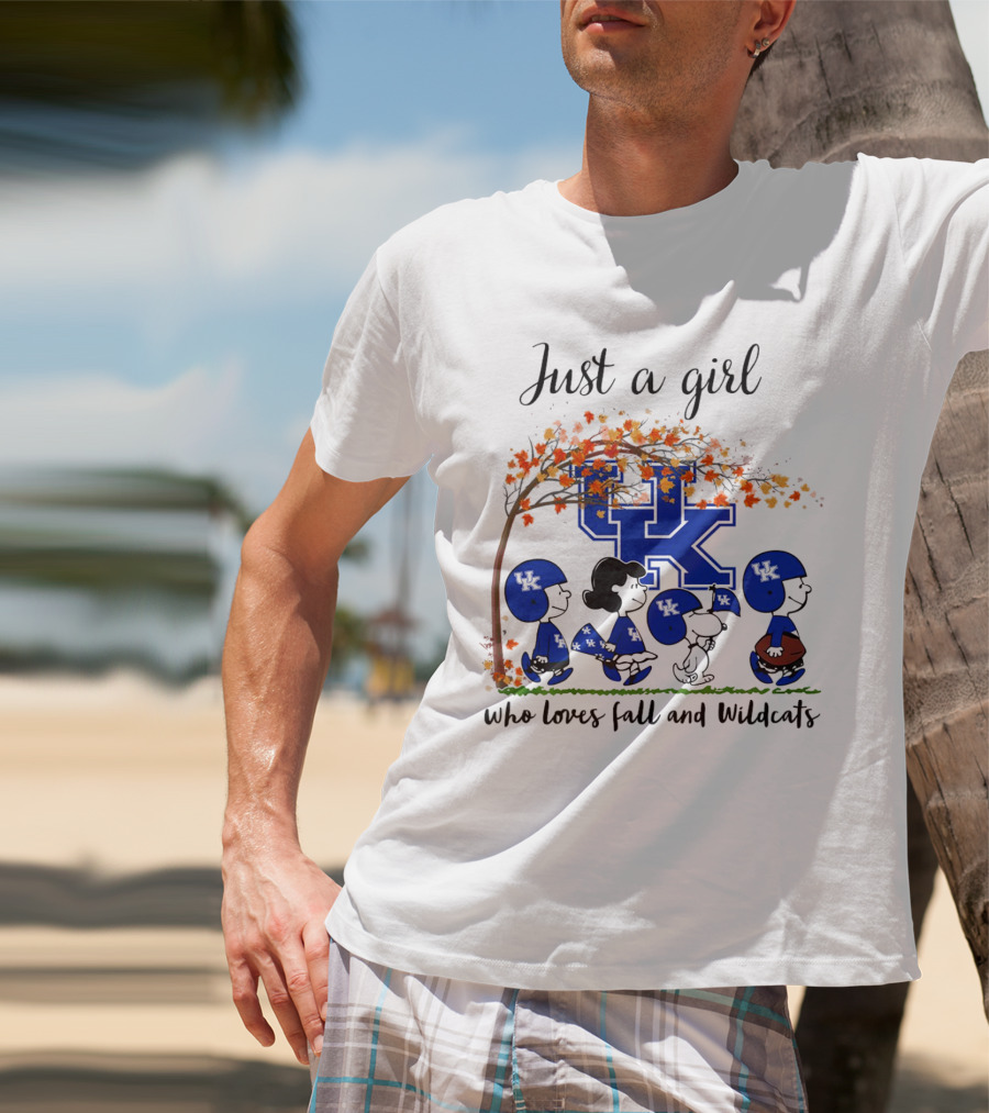 Just A Girl Who Loves Fall And Wildcats UK Peanuts Cartoon T-Shirt