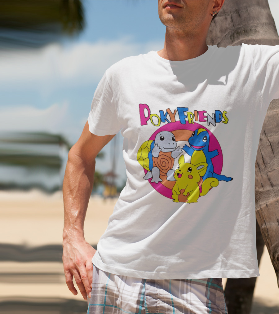 Poky Friends Pokemon Cute Trio Fun Art Circle T-Shirt