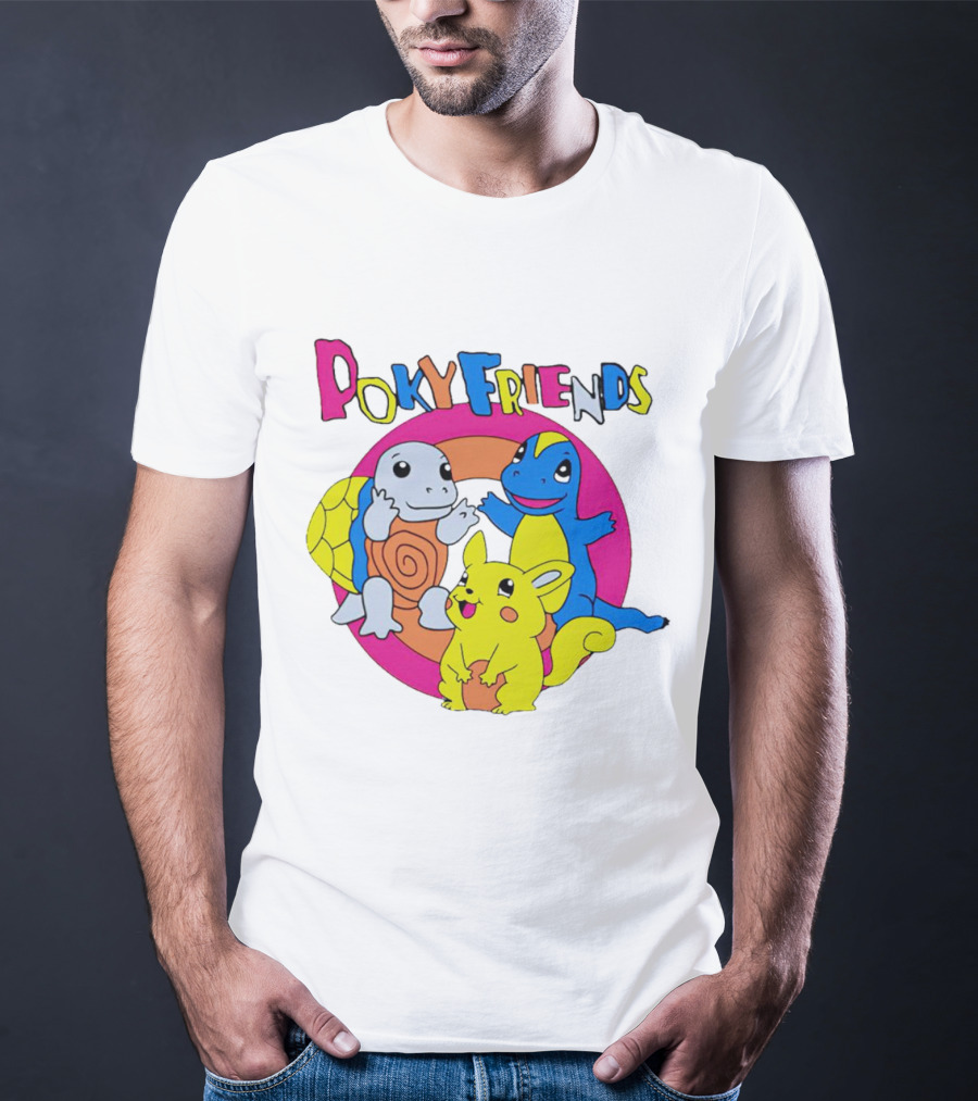 Poky Friends Pokemon Cute Trio Fun Art Circle T-Shirt