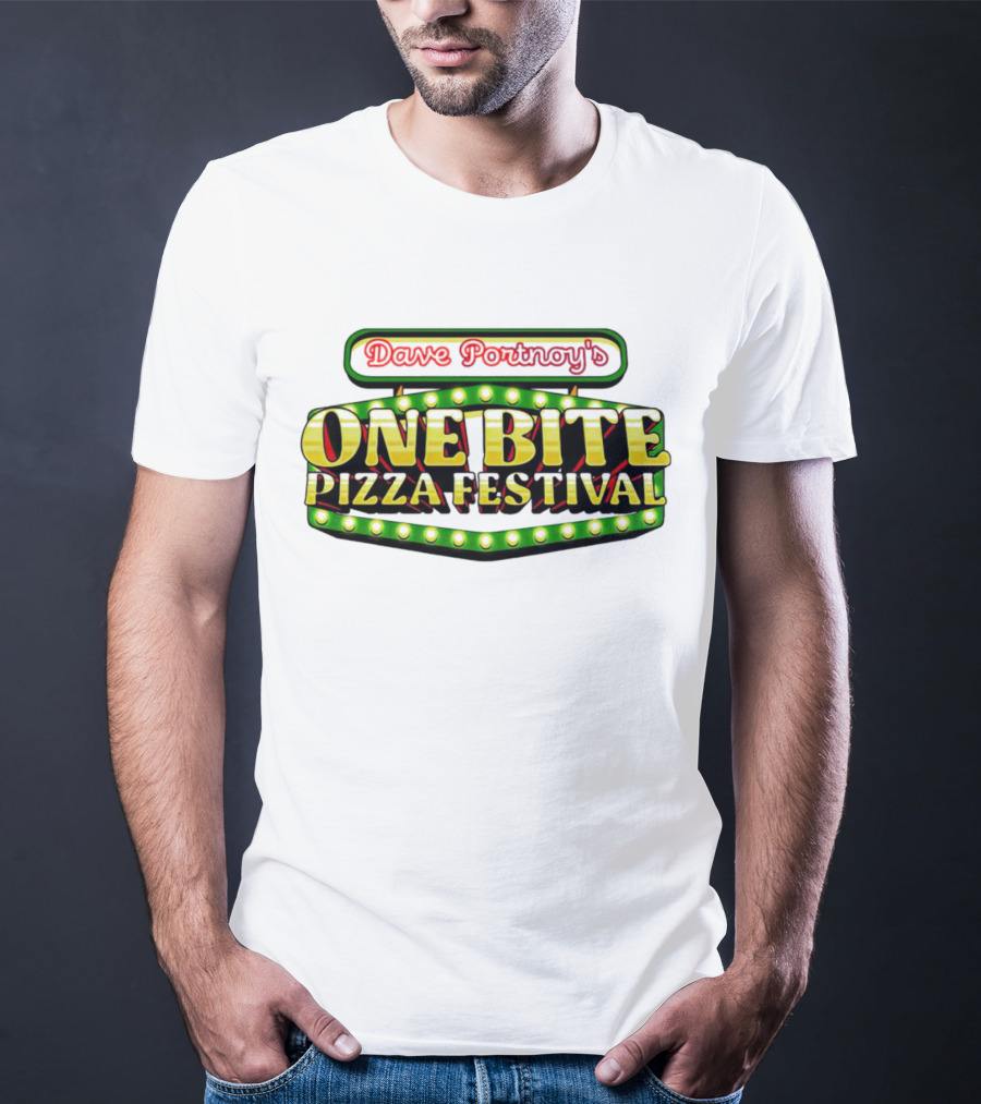 Dave Portnoy's One Bite Pizza Festival Neon Sign Aesthetic T-Shirt
