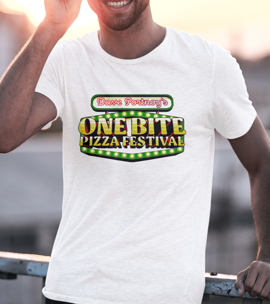 Dave Portnoy's One Bite Pizza Festival Neon Sign Aesthetic T-Shirt