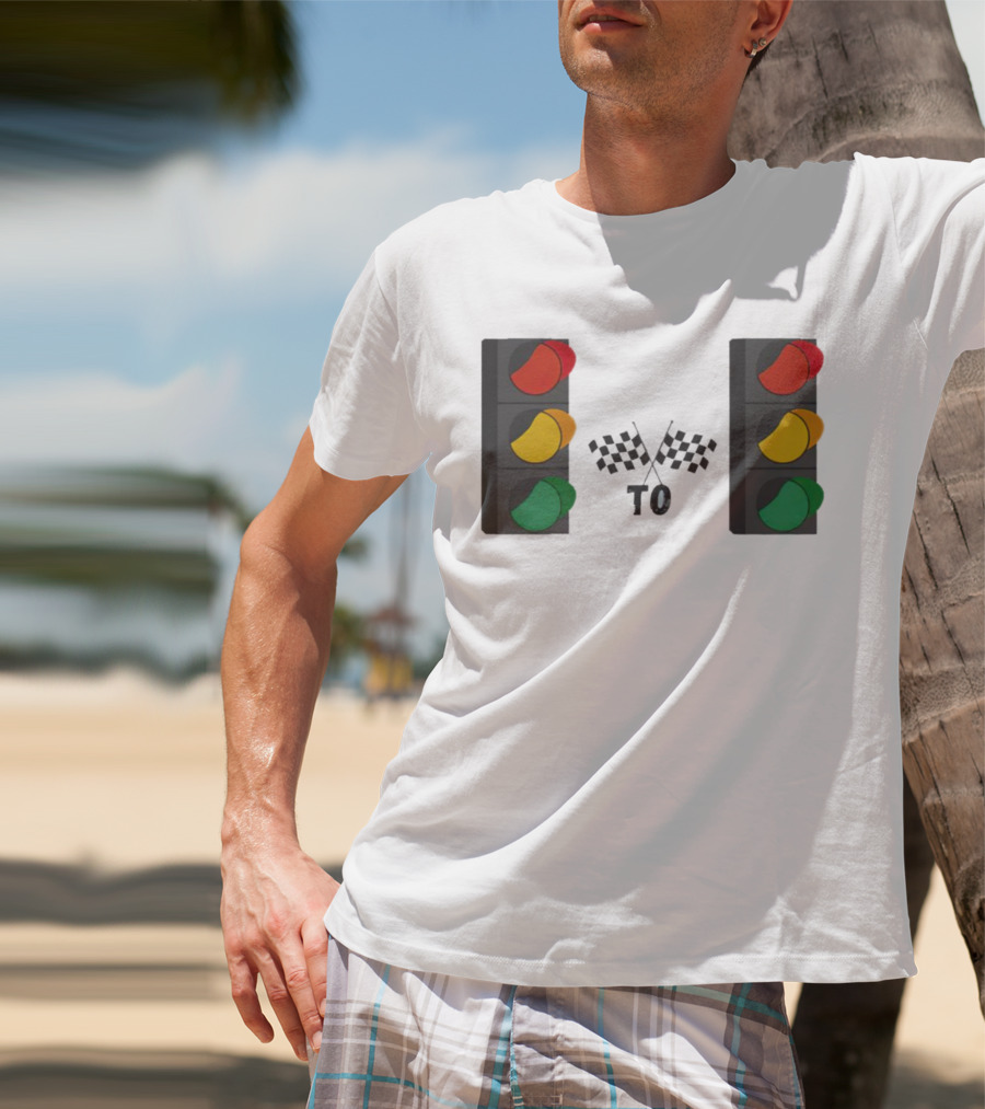 Stoplight To Stoplight Race Checkered Flags T-Shirt