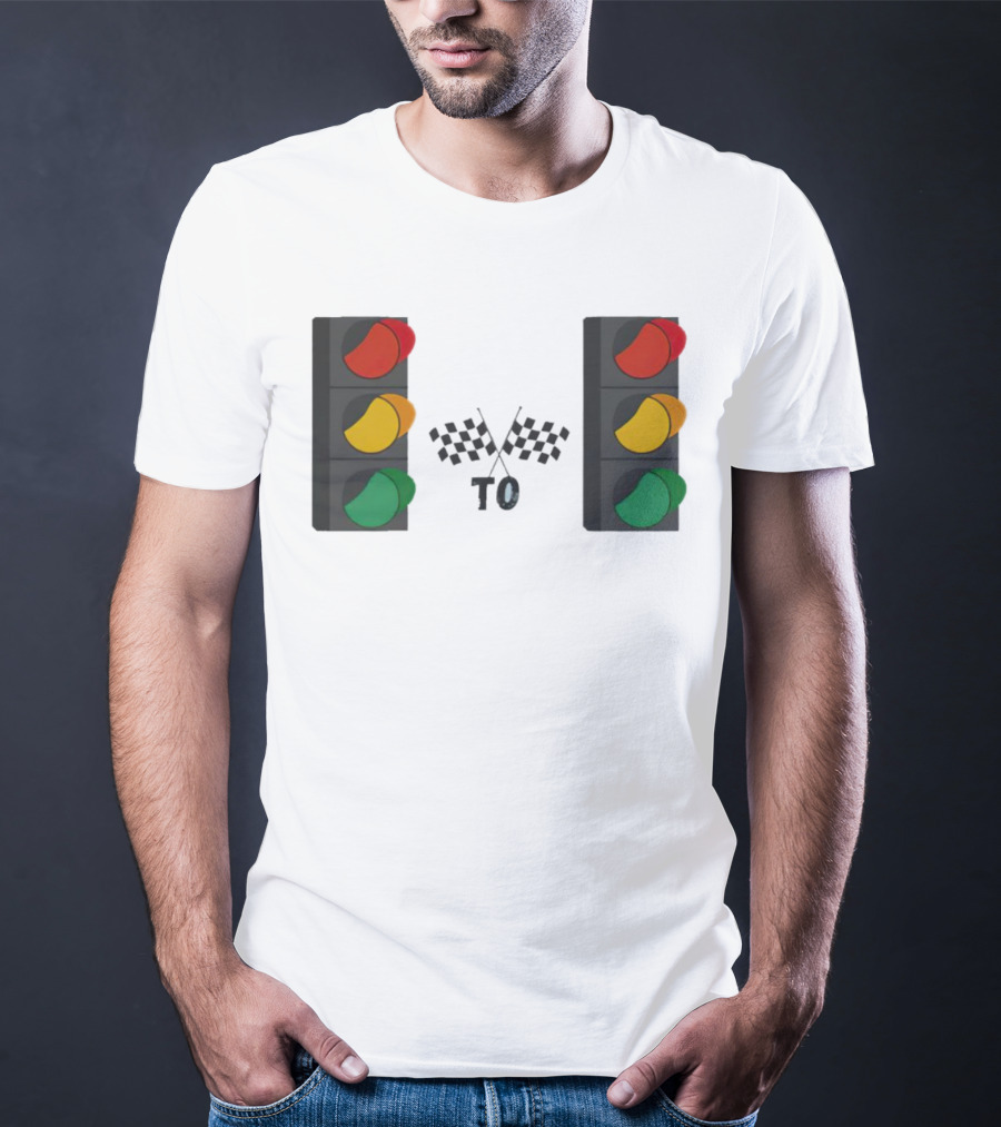 Stoplight To Stoplight Race Checkered Flags T-Shirt