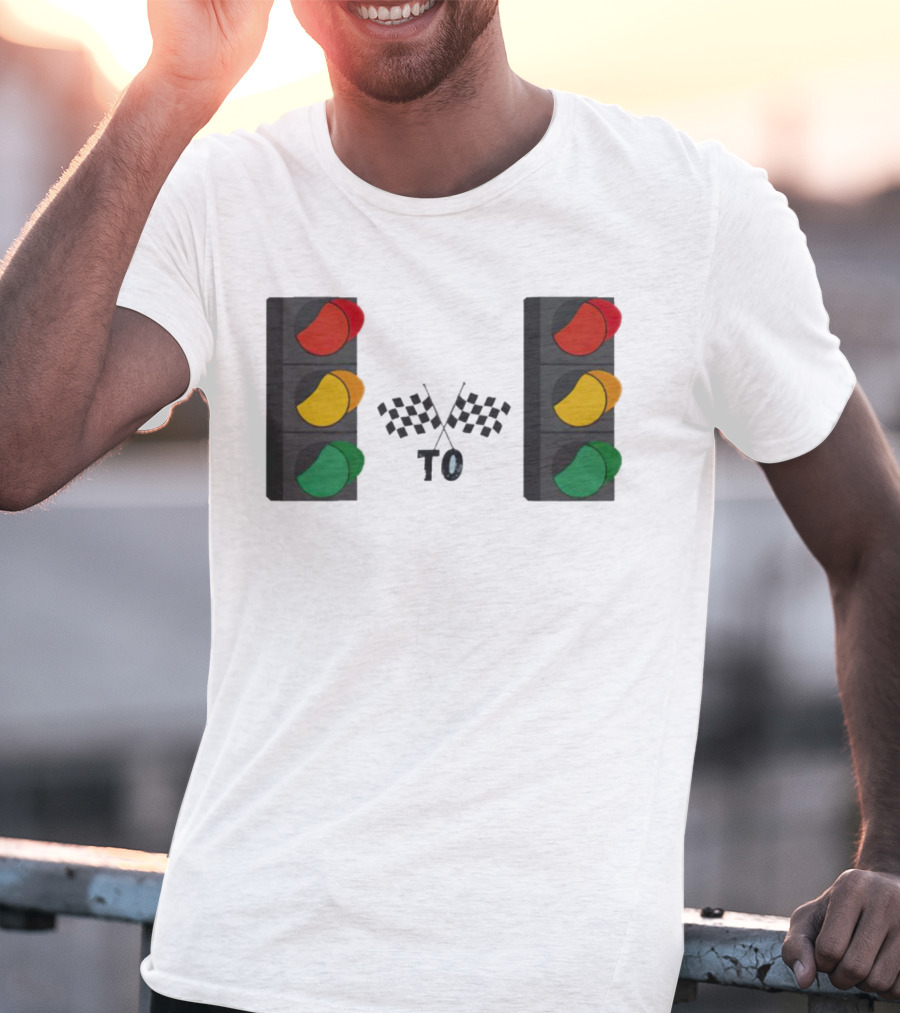 Stoplight To Stoplight Race Checkered Flags T-Shirt