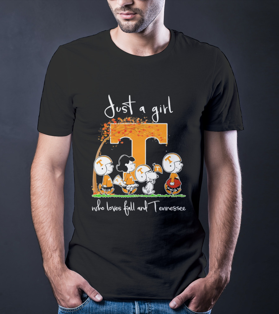 Just A Girl Who Loves Fall And Tennessee Volunteers Peanuts T-Shirt
