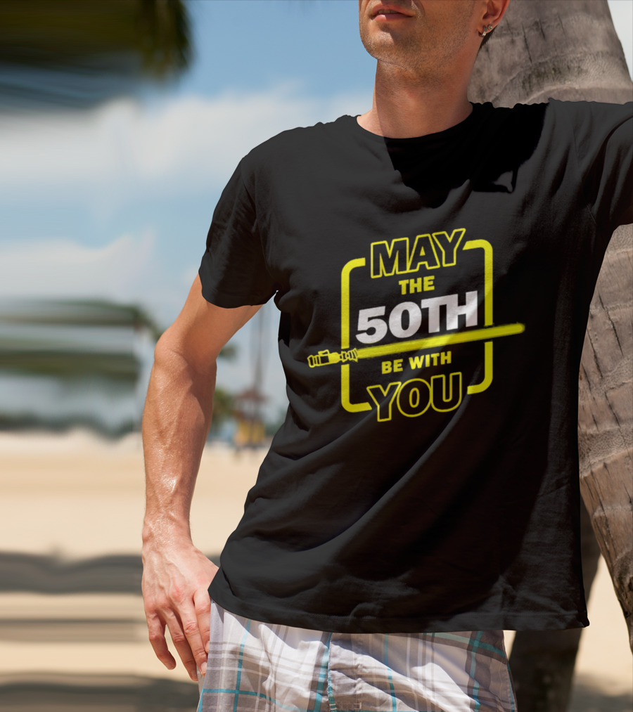 May The 50th Be With You Lightsaber T-Shirt