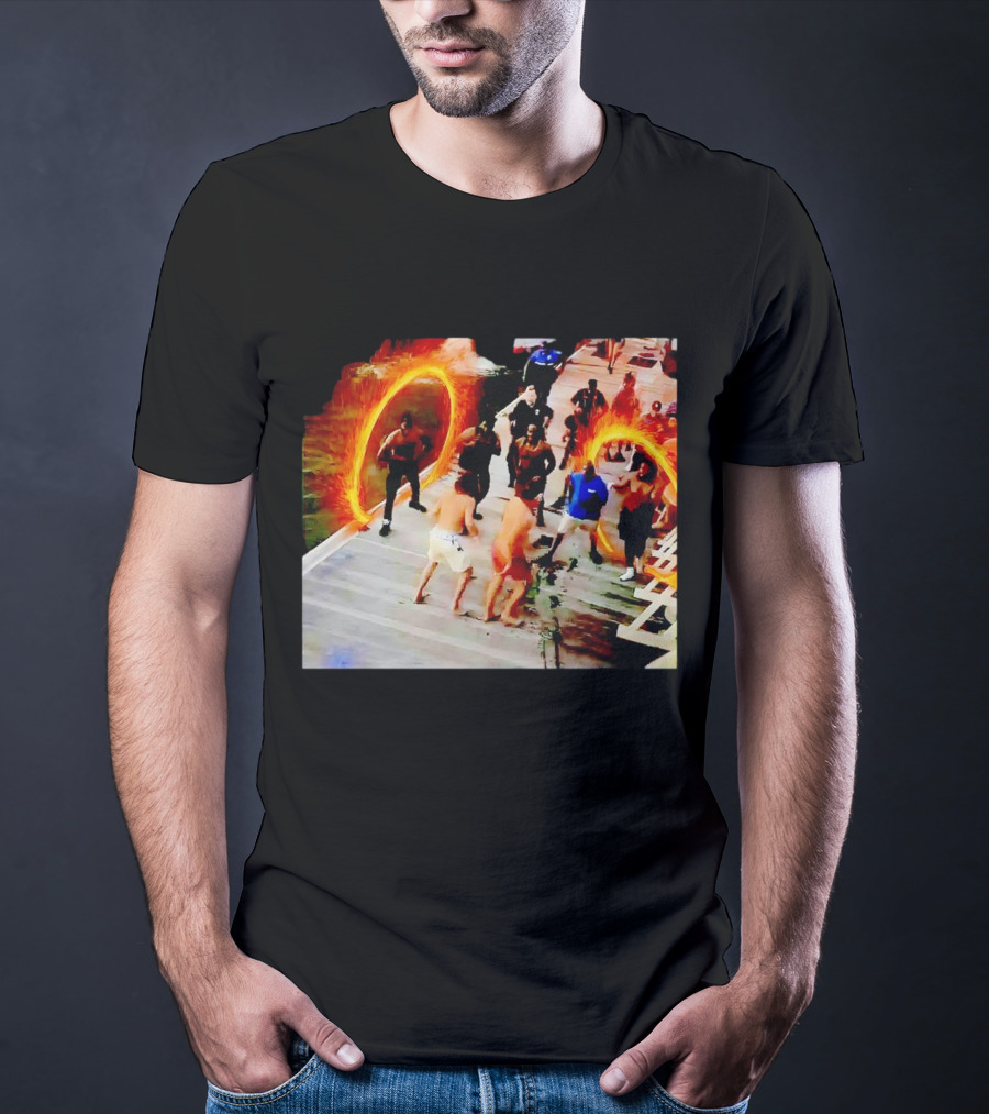 Montgomery Alabama Riverboat Fight Avengers Portal Scene Recreation T-Shirt