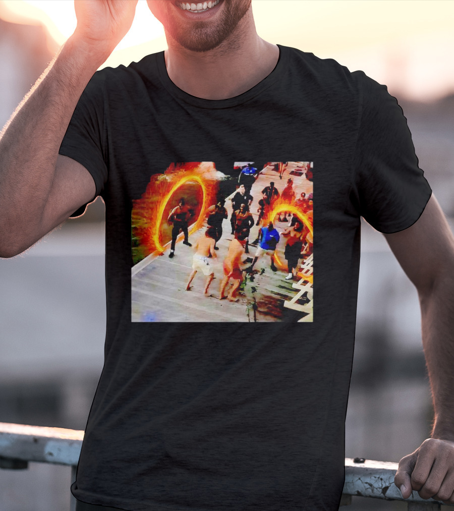 Montgomery Alabama Riverboat Fight Avengers Portal Scene Recreation T-Shirt