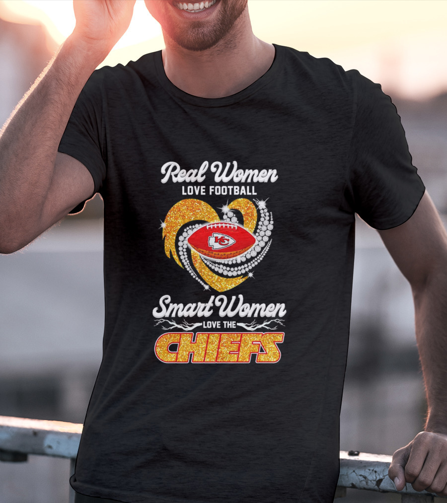 Kansas City Chiefs Real Women Love Football Smart Women Love The Chiefs Diamond Love T-Shirt