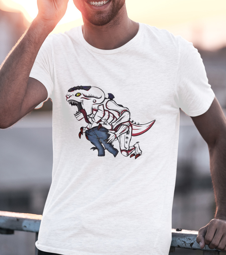 Jeanstealer Dinosaur Creature Carrying Blue Pants T-Shirt