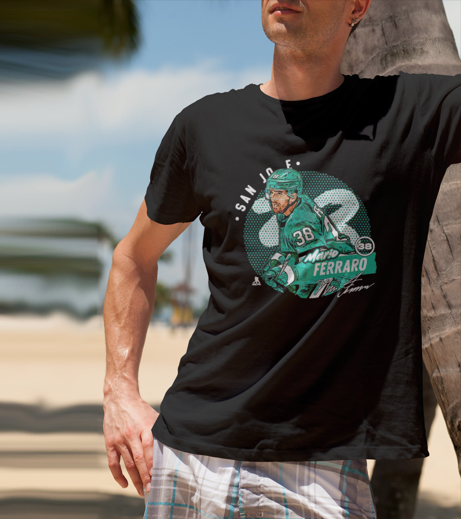 Mario Ferraro San Jose Sharks 38 Signature T-Shirt