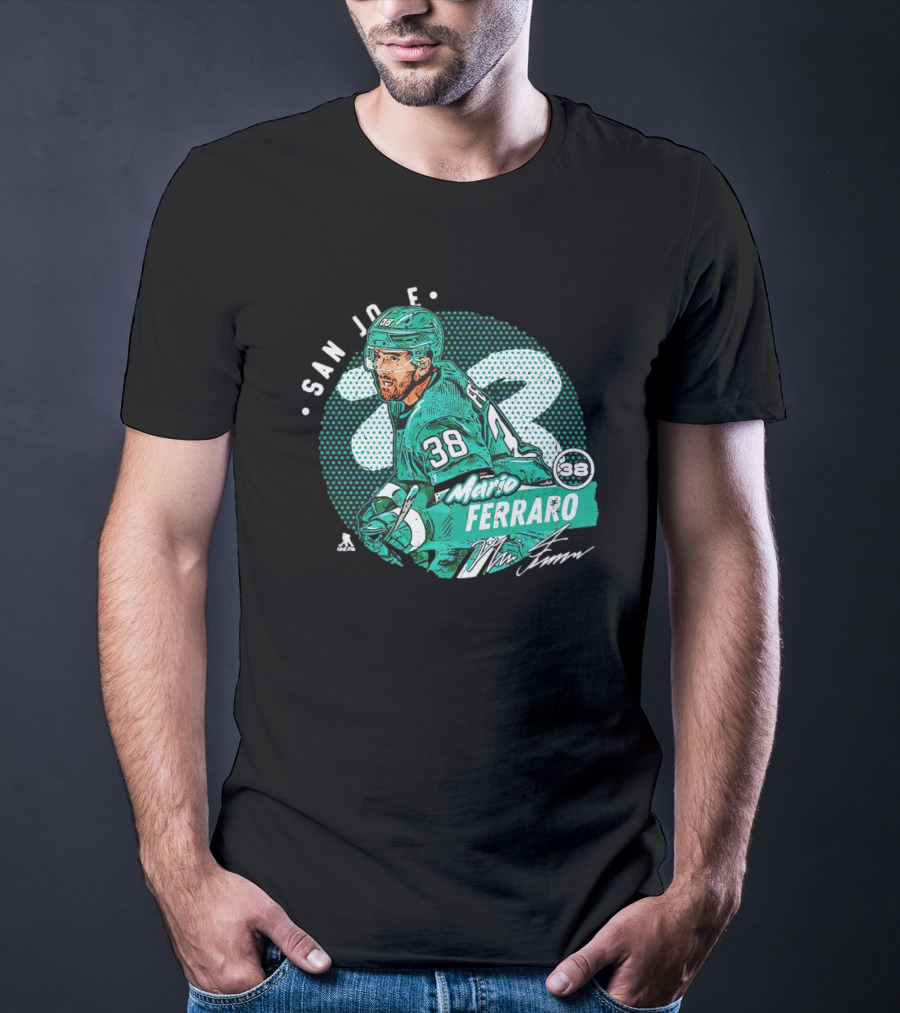 Mario Ferraro San Jose Sharks 38 Signature T-Shirt