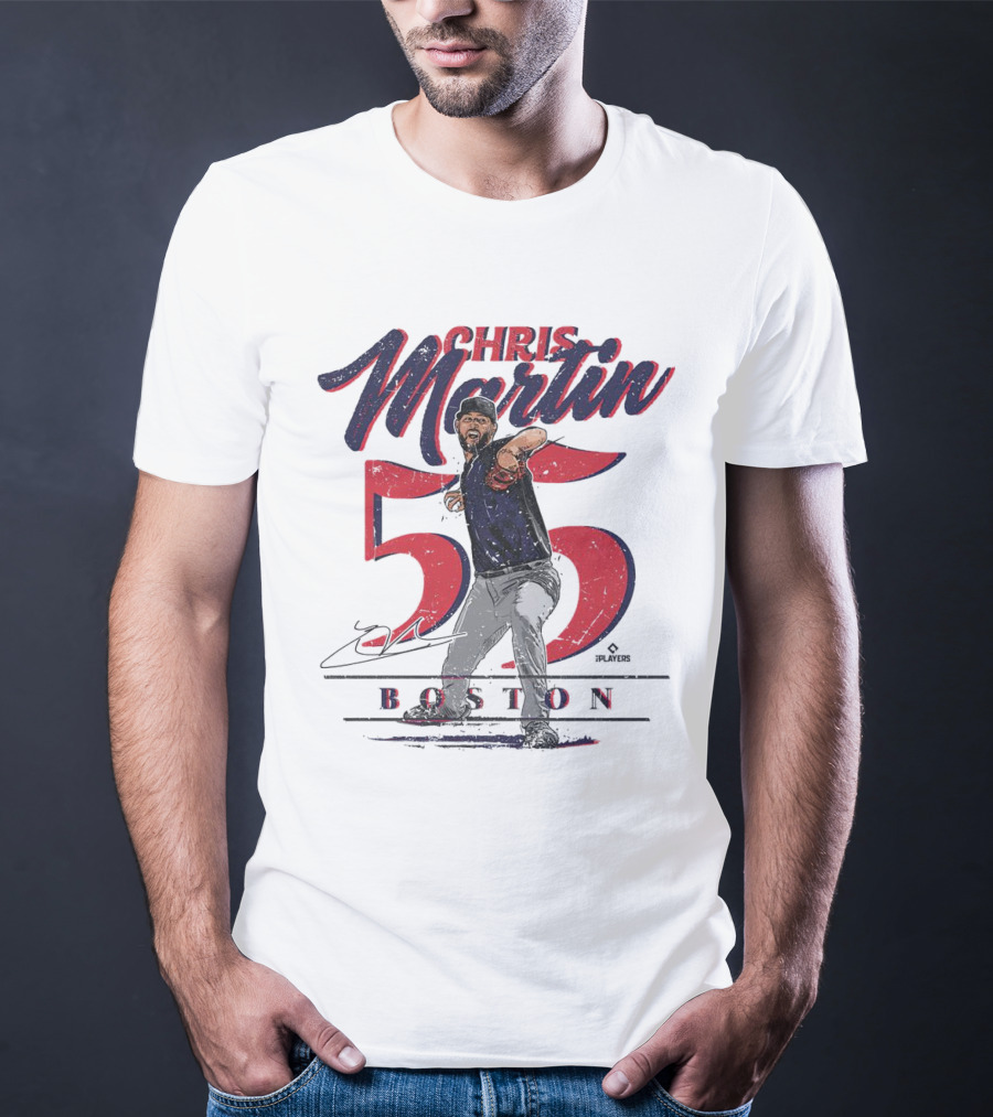 Chris Martin 55 Boston Red Sox Signature T-Shirt