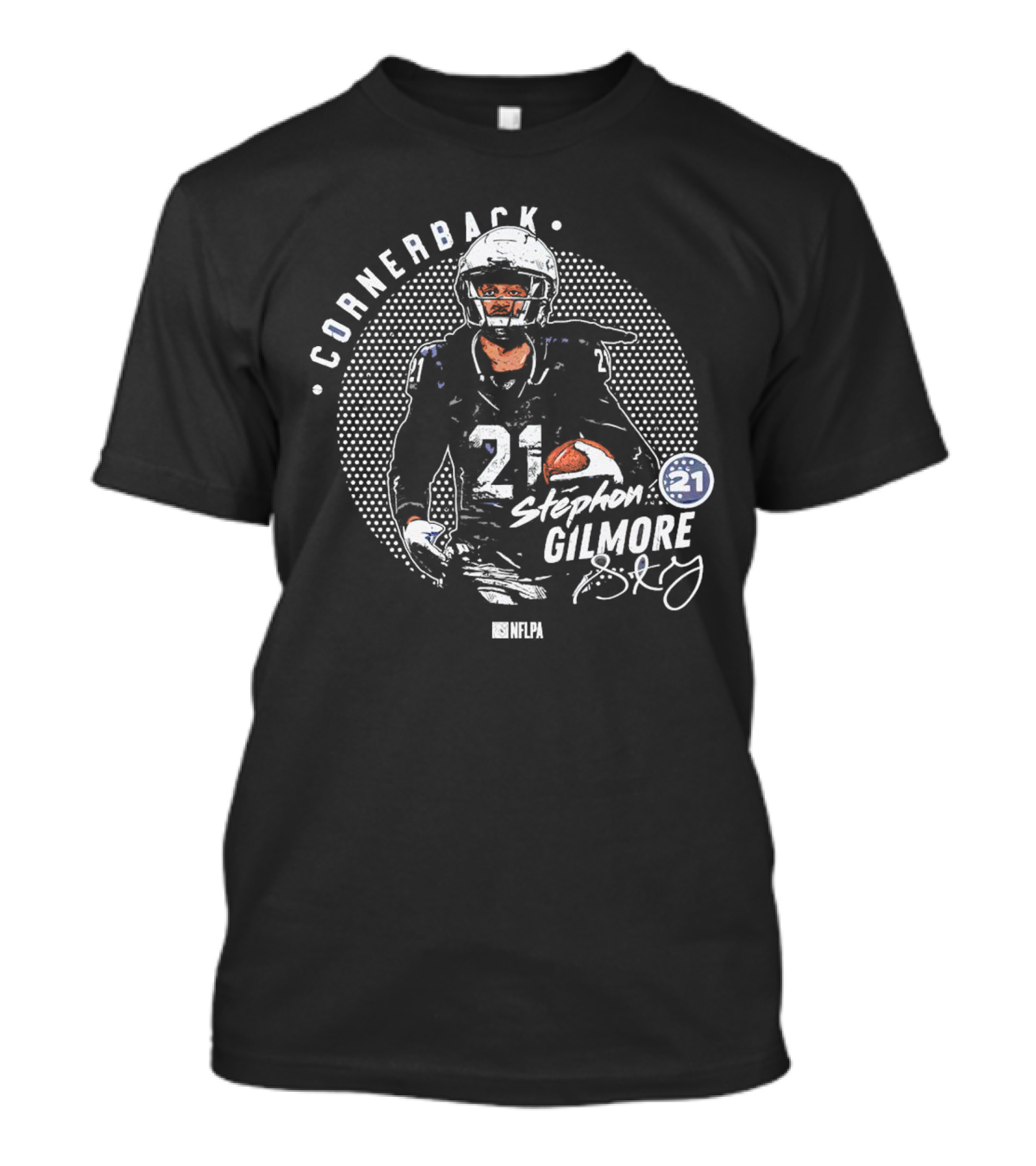 Cornerback Stephon Gilmore 21 NFLPA Dallas Cowboys Signature T-Shirt