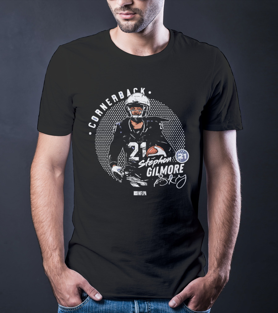 Cornerback Stephon Gilmore 21 NFLPA Dallas Cowboys Signature T-Shirt