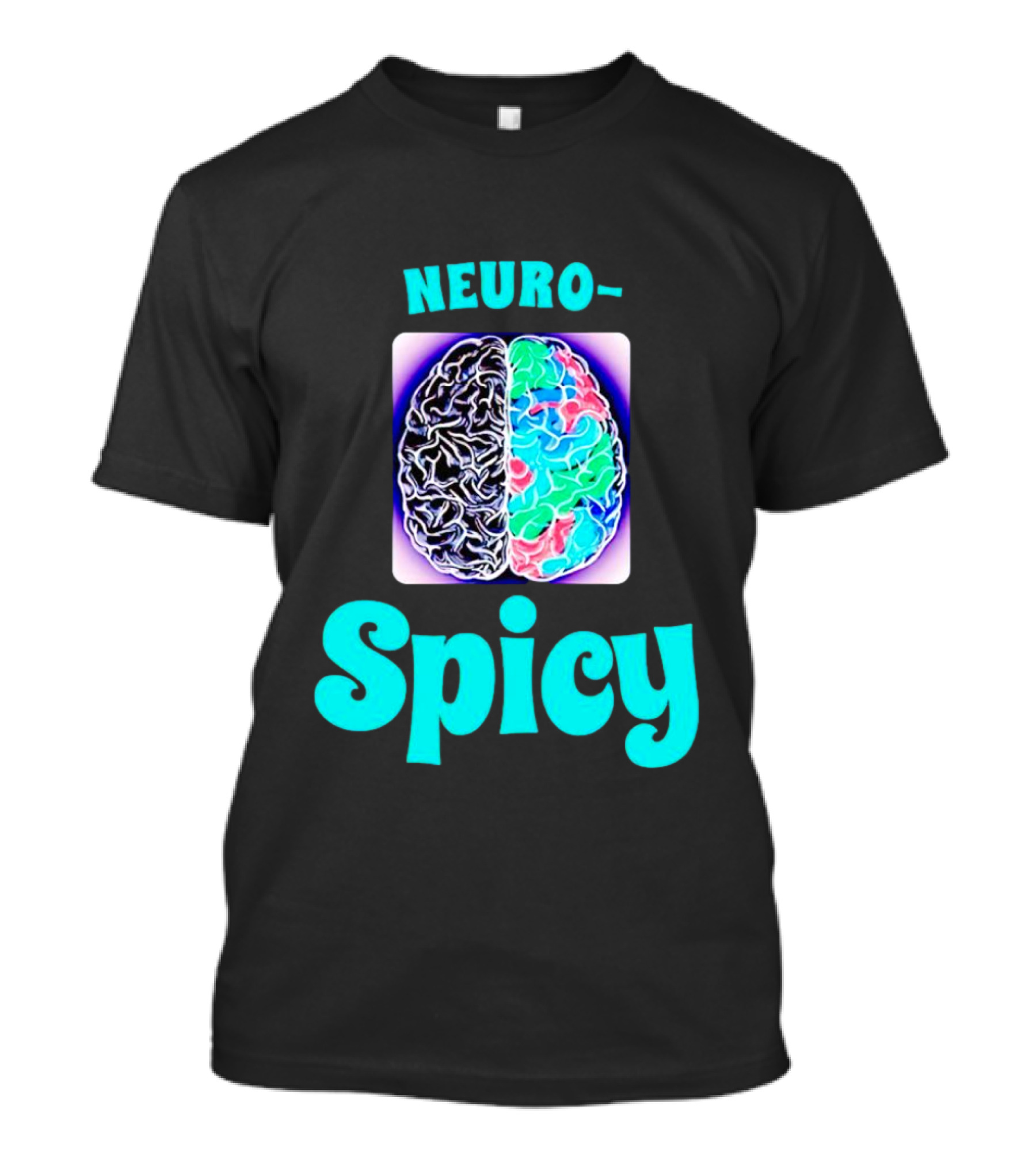 Neuro-Spicy Brains Vibrant Colorful Brain T-Shirt