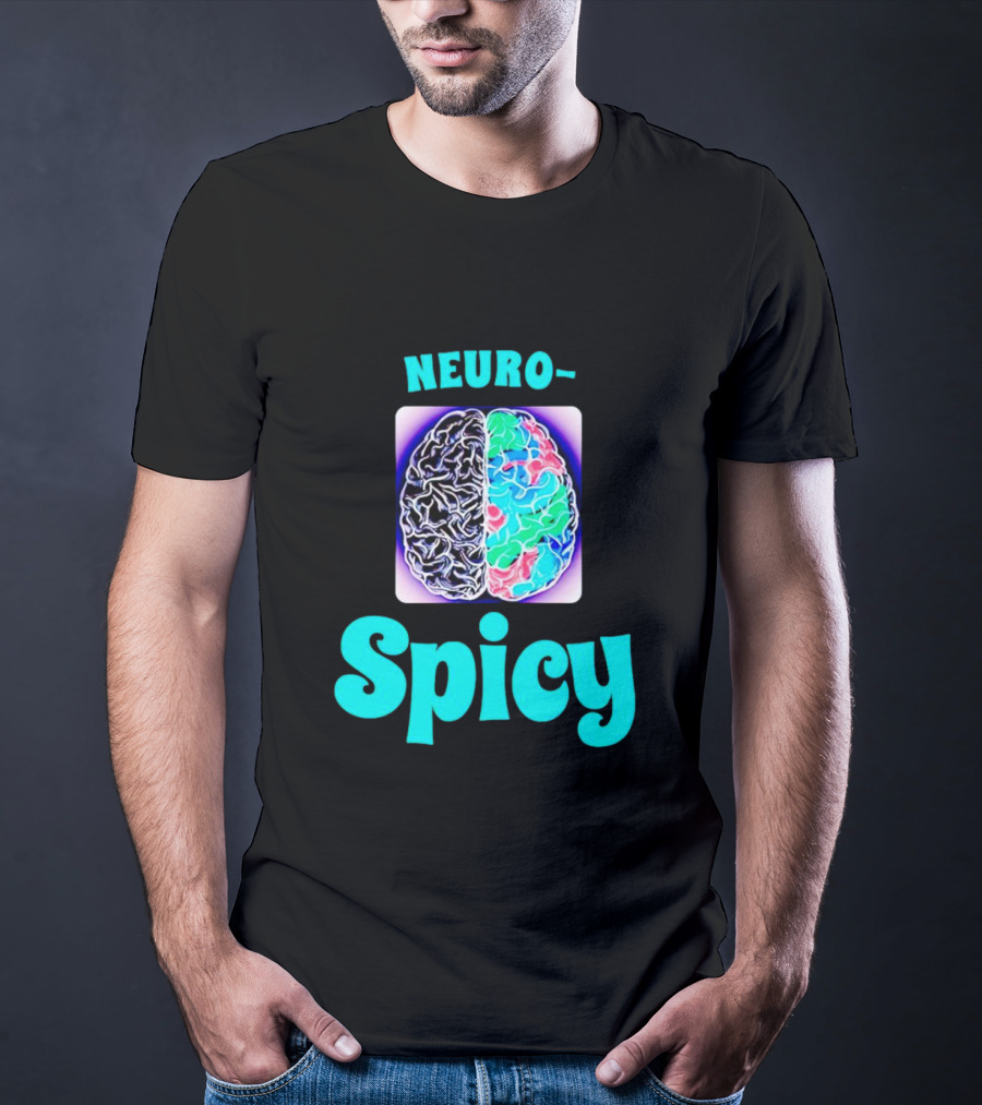 Neuro-Spicy Brains Vibrant Colorful Brain T-Shirt
