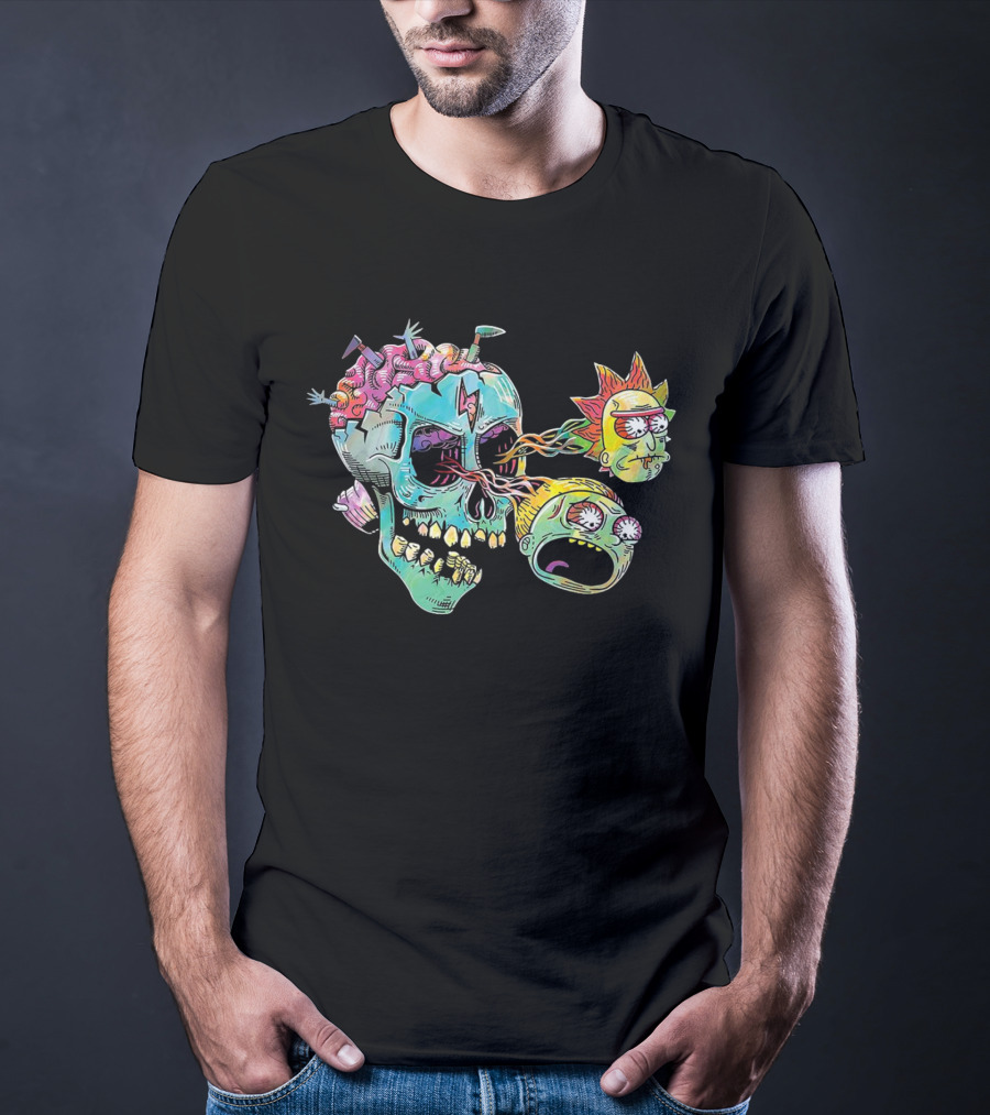 Eyeball Skull Rick And Morty Trippy Surreal Brain Explosion T-Shirt