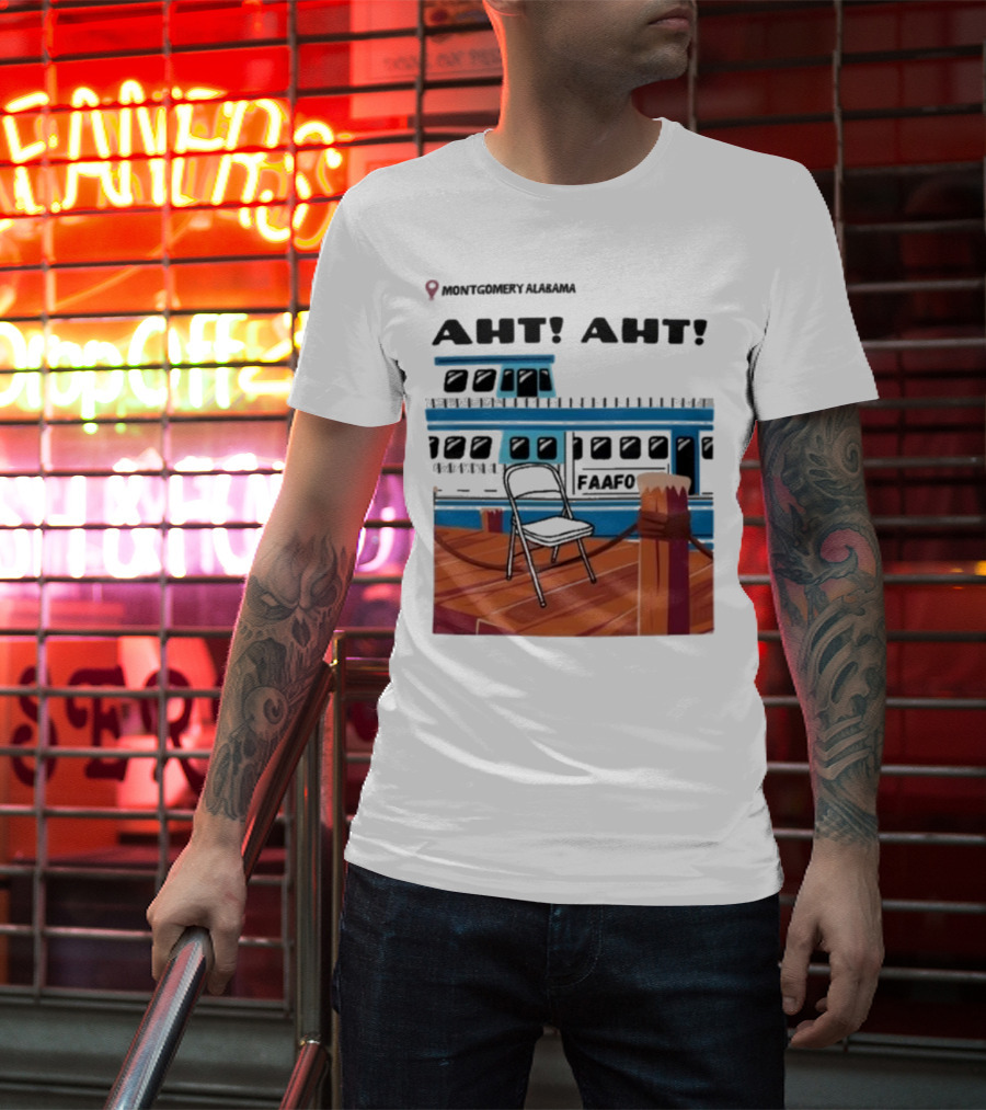 Montgomery Alabama AHT AHT FAAFO Brawl Chair Boat Scene T-Shirt