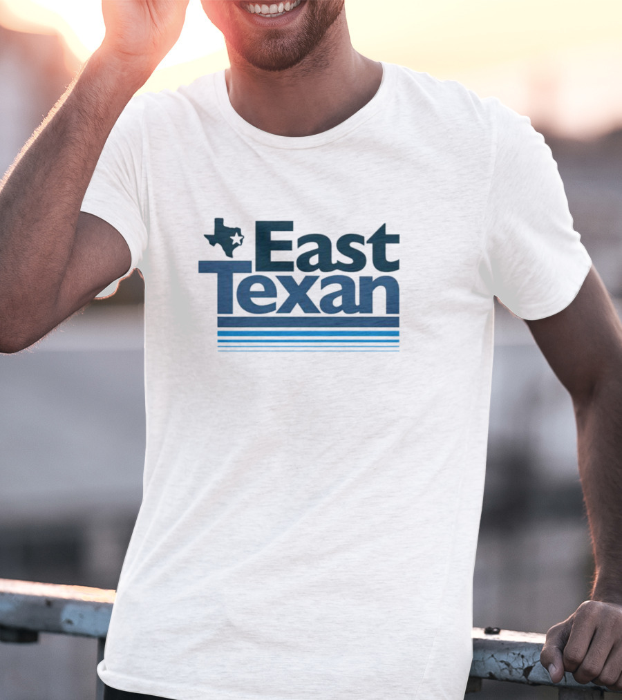 East Texan With Texas Map And Stripes T-Shirt