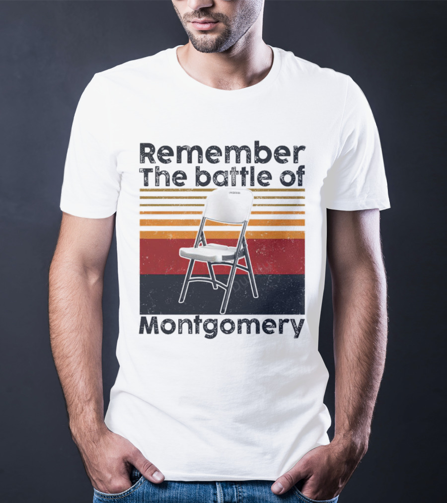 Remember The Battle Of Montgomery Vintage Chair Retro Lines T-Shirt