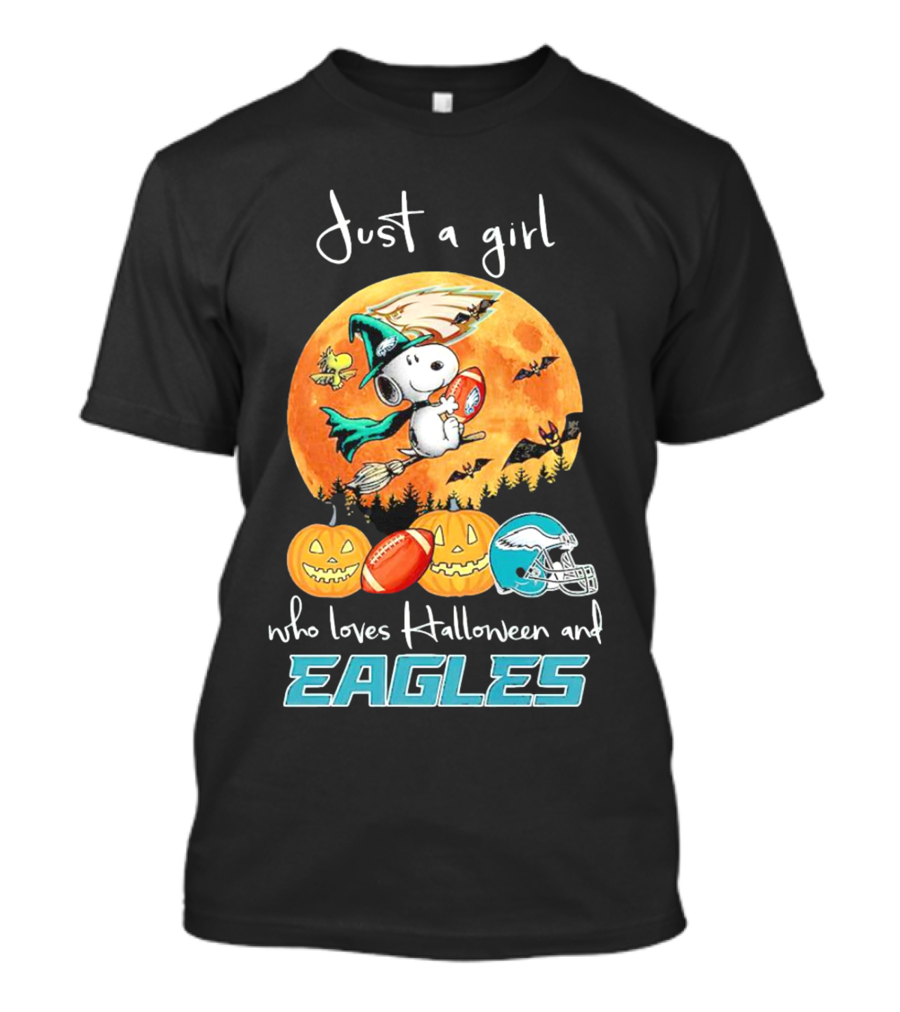 Just A Girl Who Loves Halloween And Philadelphia Eagles Snoopy T-Shirt