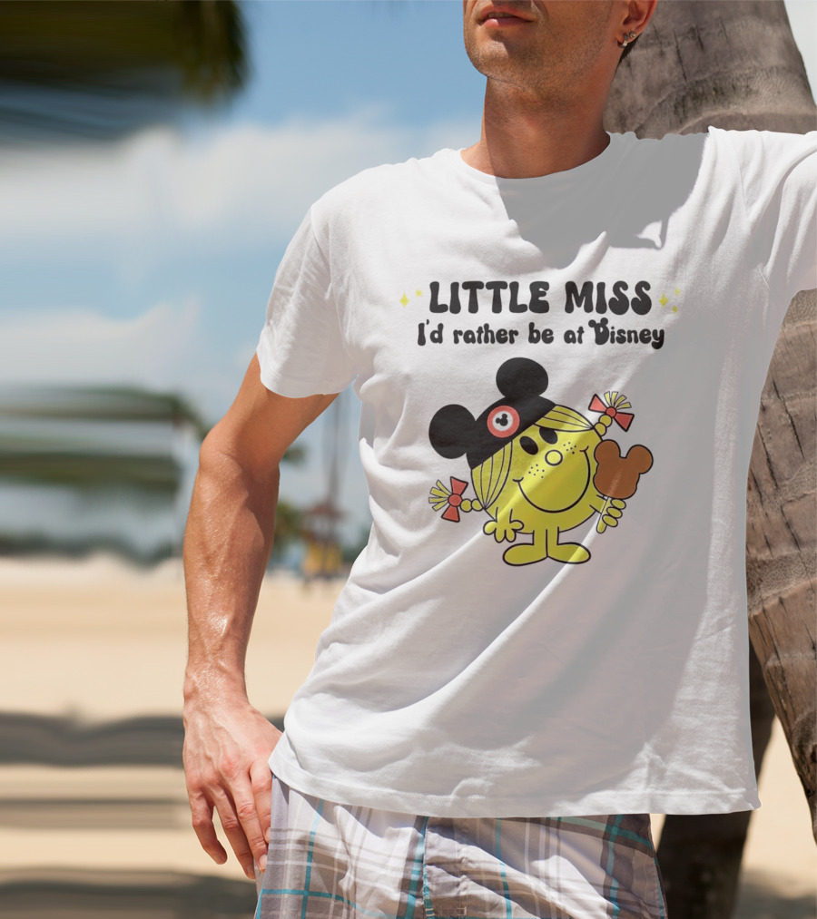 Little Miss I'd Rather Be At Disney With Mickey Ears And Treat T-Shirt