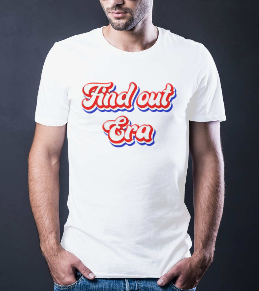 Find Out Era 3D Retro Red White Blue T-Shirt