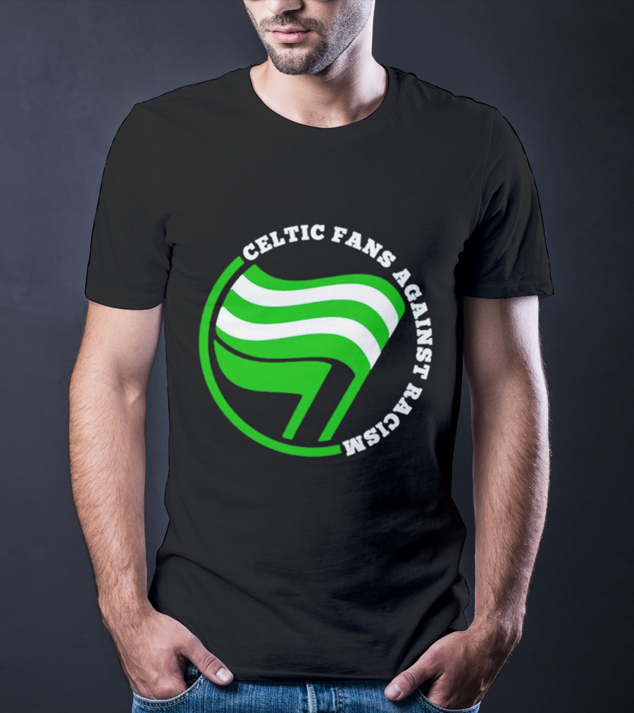 Celtic Fans Against Racism Green And White Flag T-Shirt