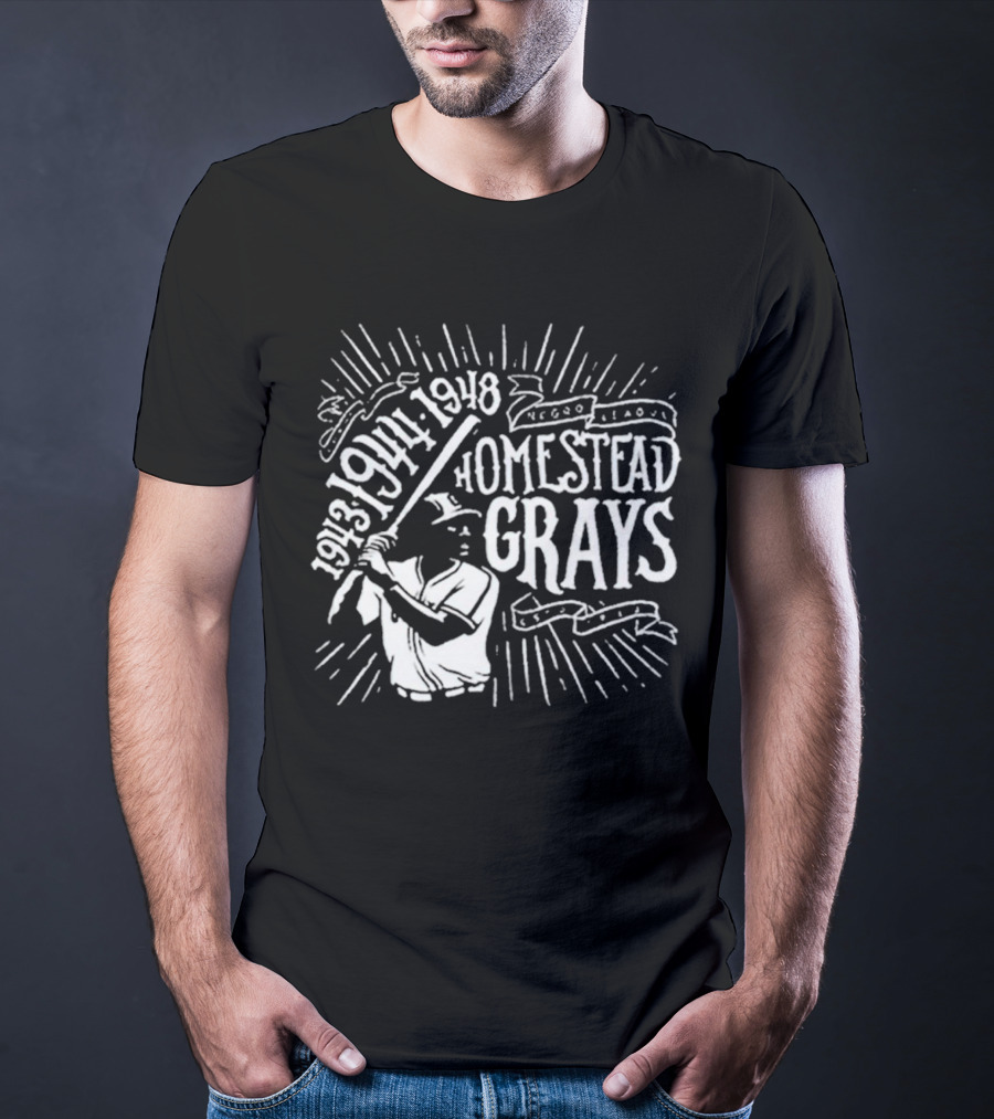 Pittsburgh Negro League Homestead Grays 1943 1944 1948 Baseball Player T-Shirt