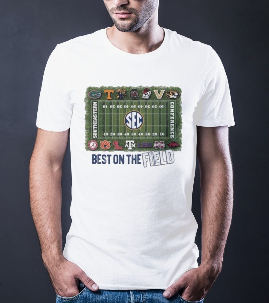 Southeastern Conference Football Best On The Field Logos And Teams T-Shirt