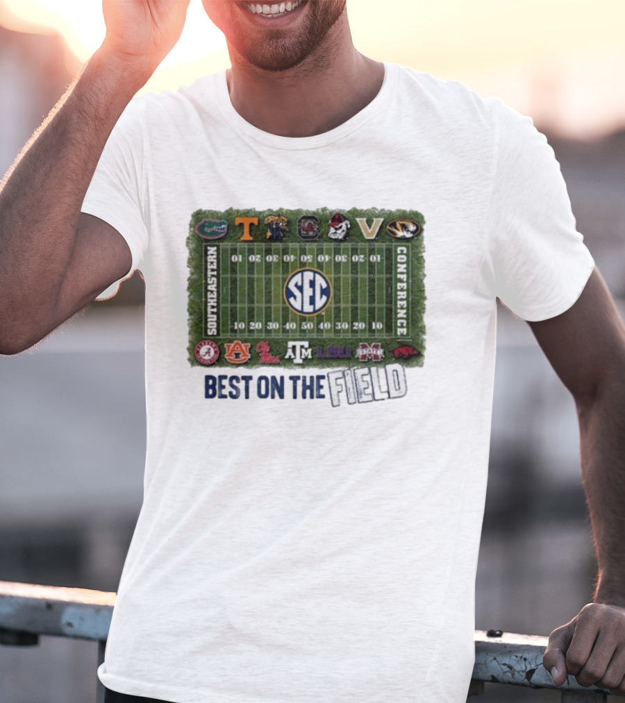 Southeastern Conference Football Best On The Field Logos And Teams T-Shirt