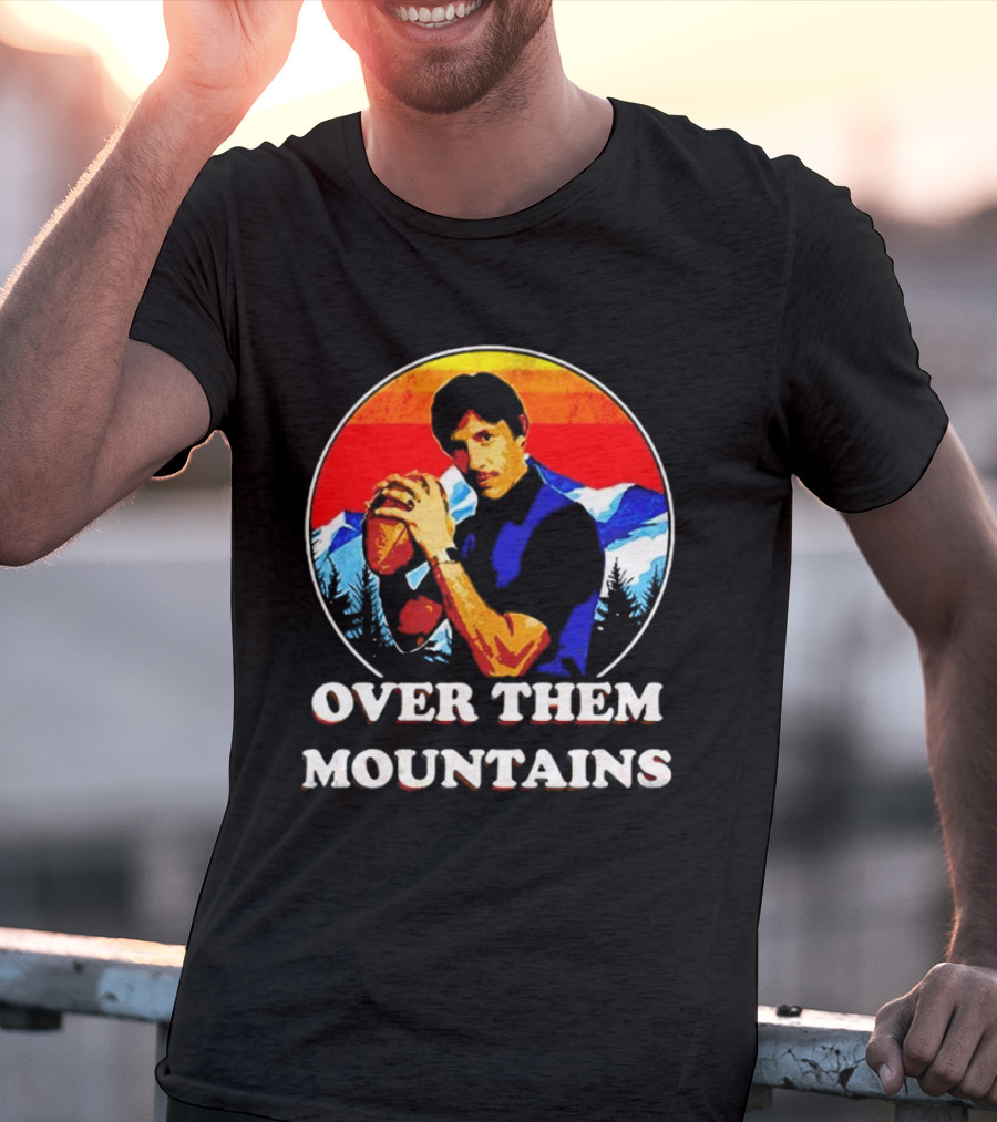 Uncle Rico Over Them Mountains Vintage Retro Football Scene T-Shirt