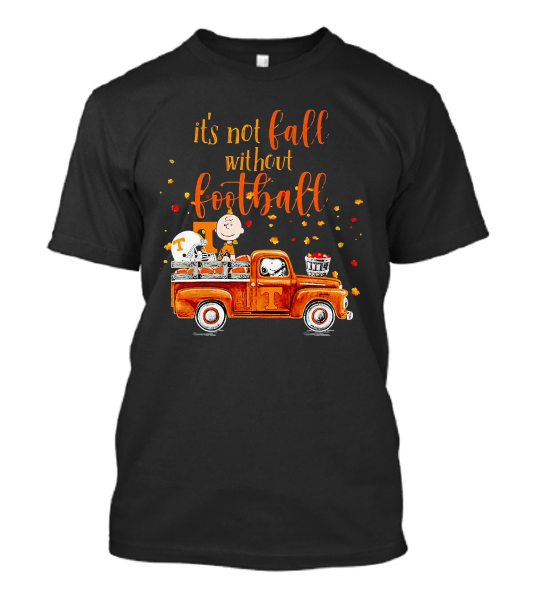 It's Not Fall Without Football Tennessee Volunteers Snoopy Truck Charlie Brown T-Shirt