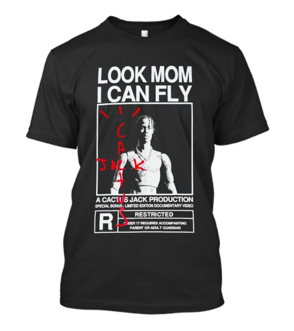 Look Mom I Can Fly Cactus Jack Production Special Bonus Documentary Video Restricted T-Shirt