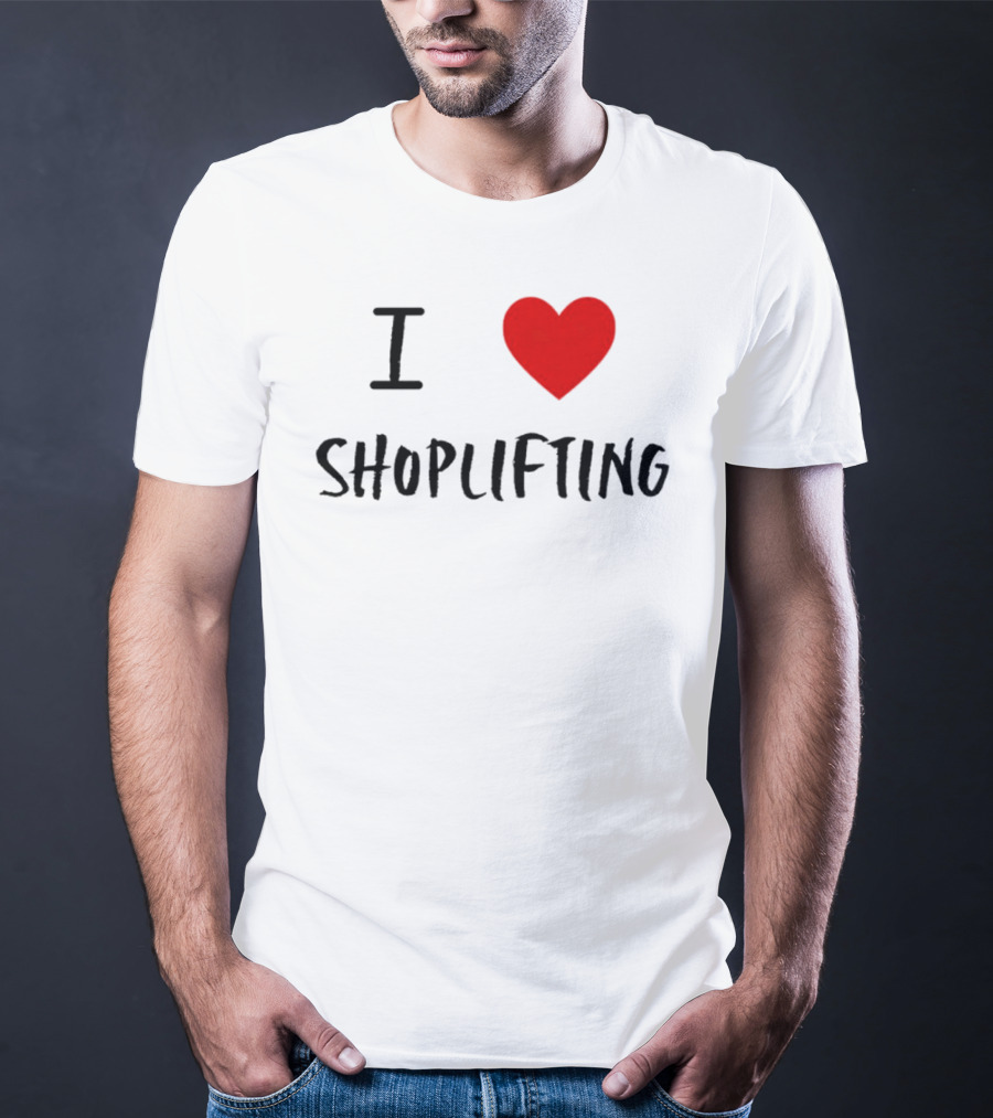 I Love Shoplifting Heart T-Shirt