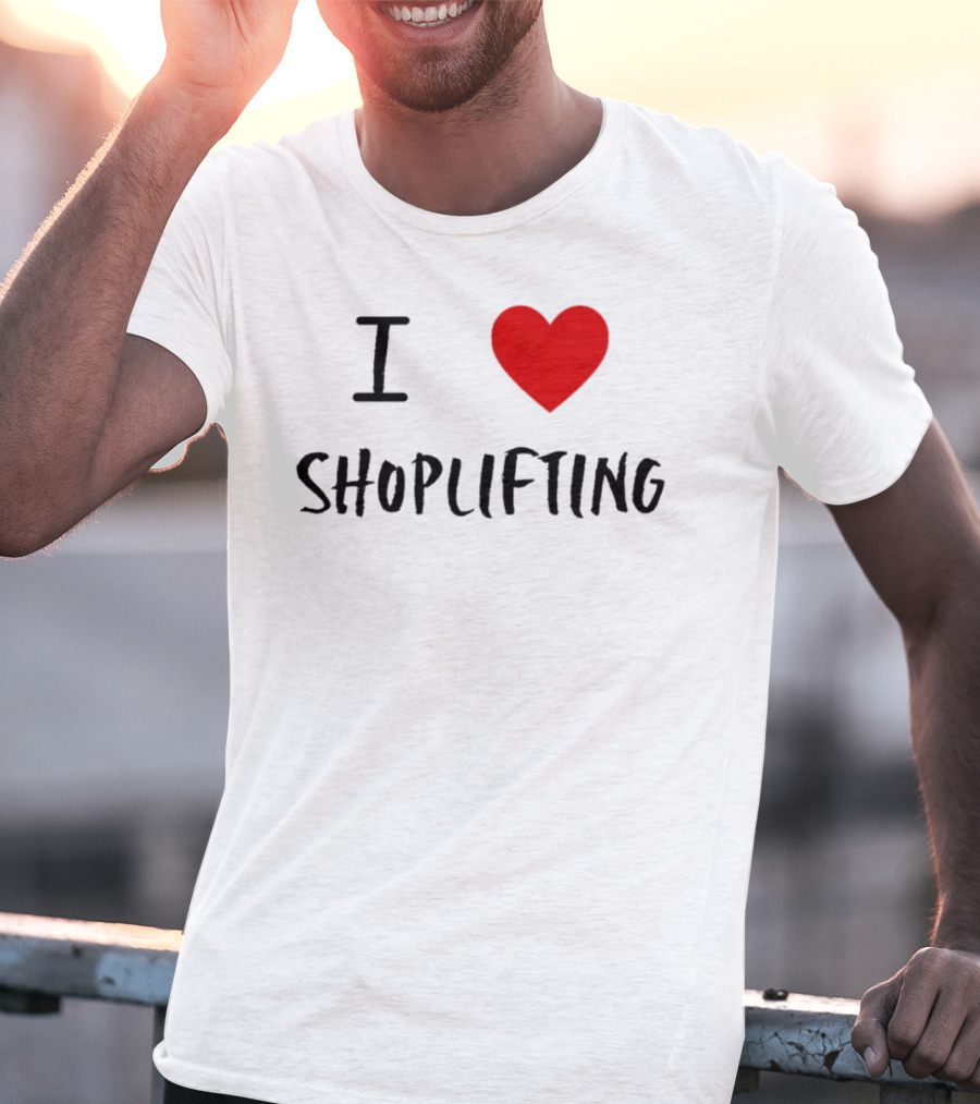 I Love Shoplifting Heart T-Shirt