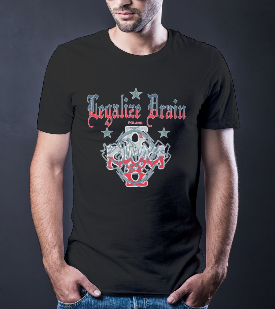Legalize Drain Poland Stars And Chains T-Shirt