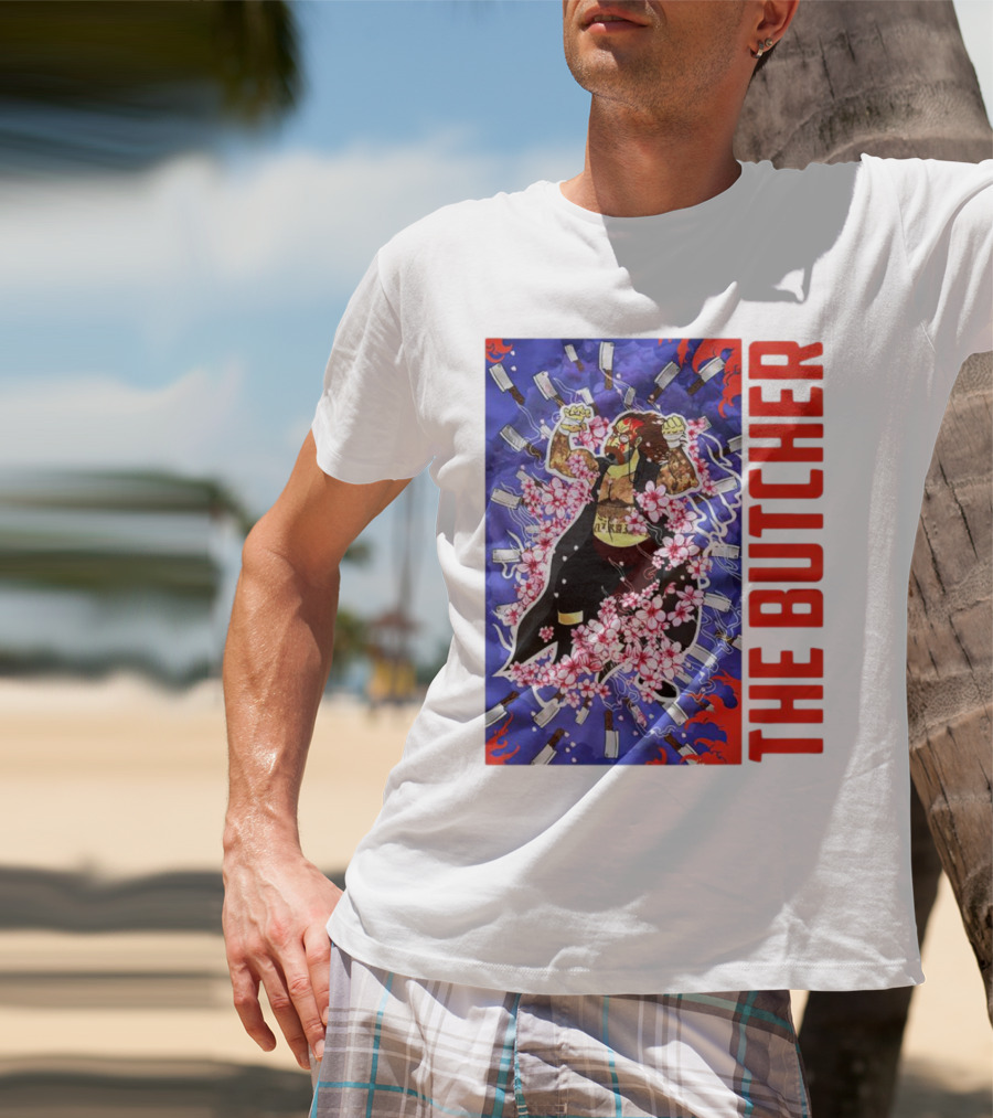 THE BUTCHER Cherry Blossom Blades Power Stance T-Shirt