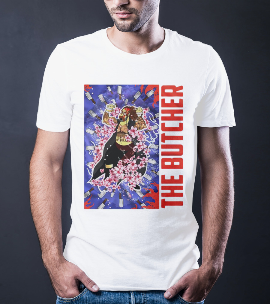 THE BUTCHER Cherry Blossom Blades Power Stance T-Shirt