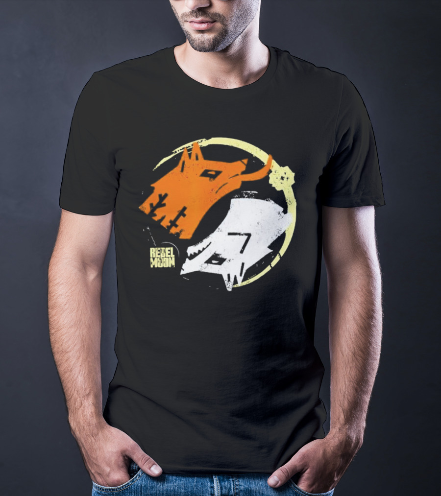 Rebel Moon Wolf Head Yin Yang T-Shirt