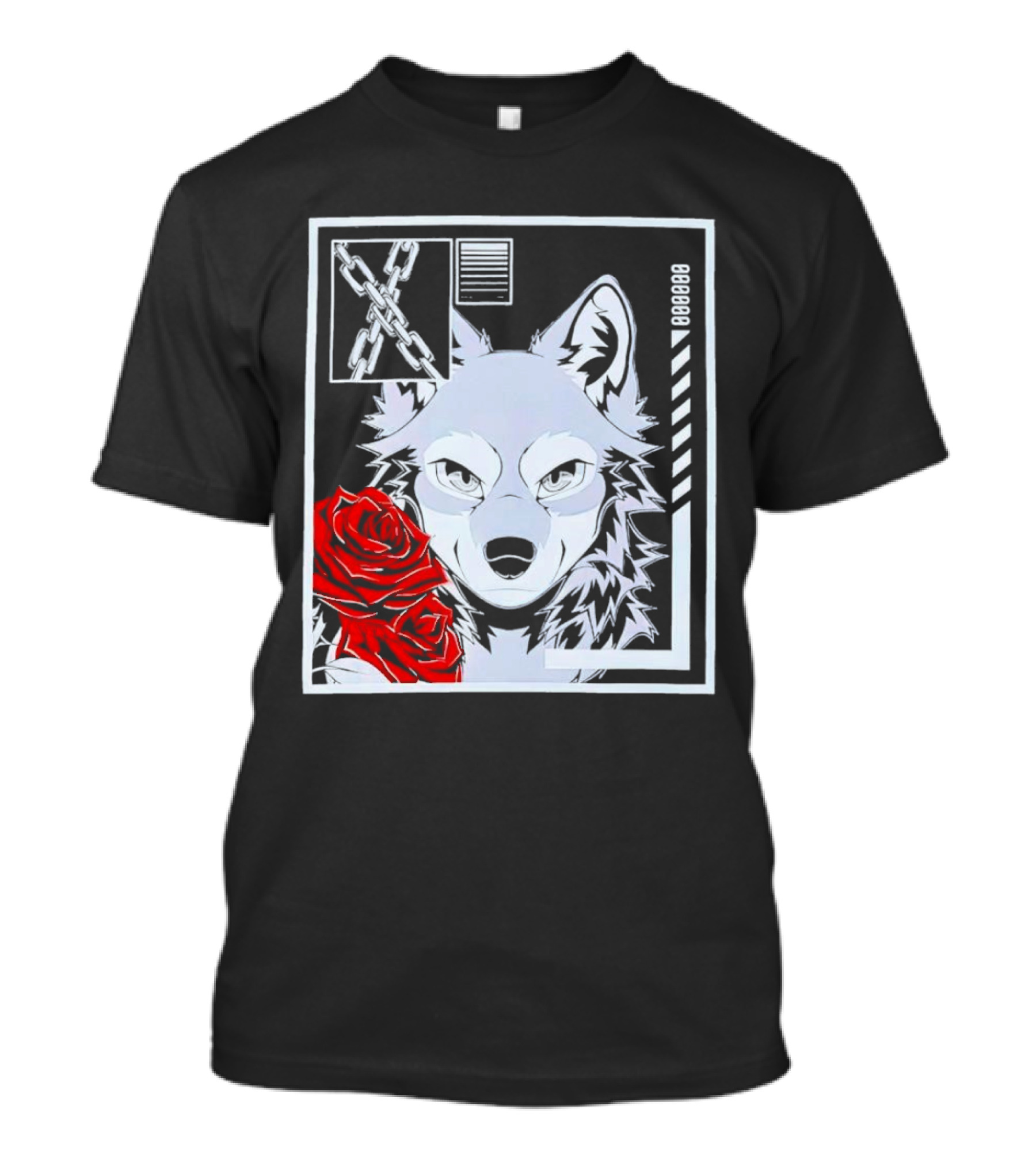 Wolf Rose Chains Red 88888 T-Shirt
