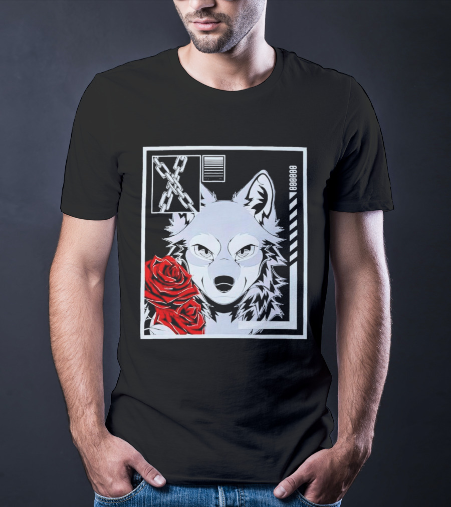 Wolf Rose Chains Red 88888 T-Shirt