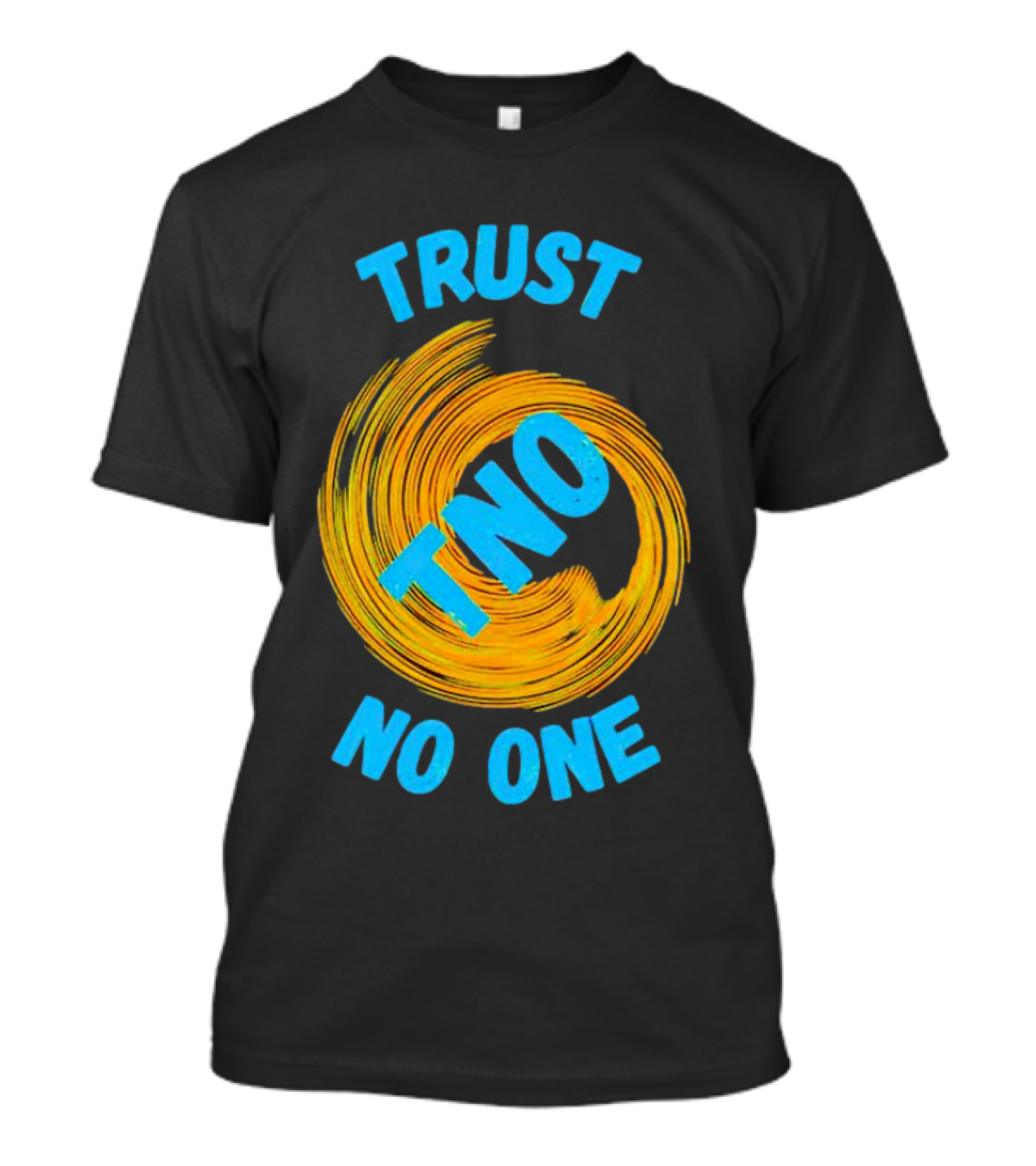 Trust No One TNO Be Careful Abstract Spiral T-Shirt