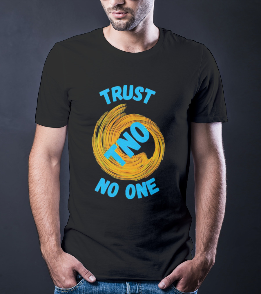 Trust No One TNO Be Careful Abstract Spiral T-Shirt
