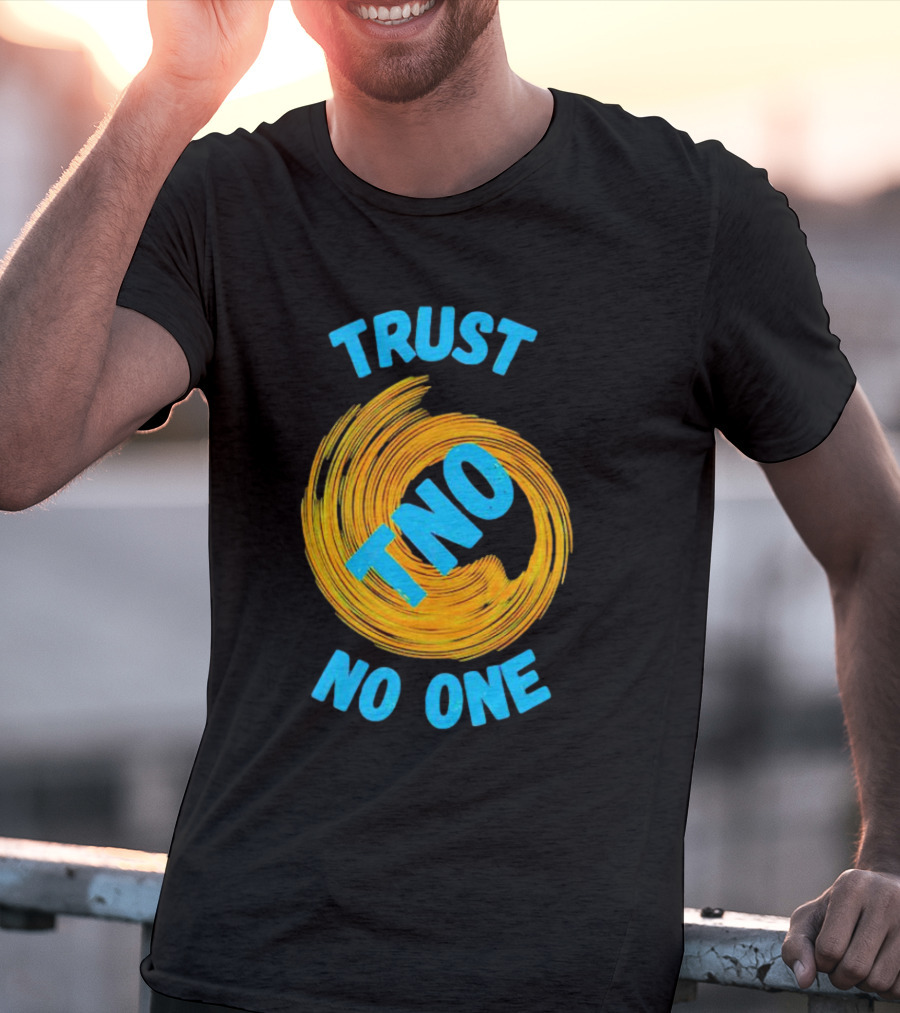 Trust No One TNO Be Careful Abstract Spiral T-Shirt