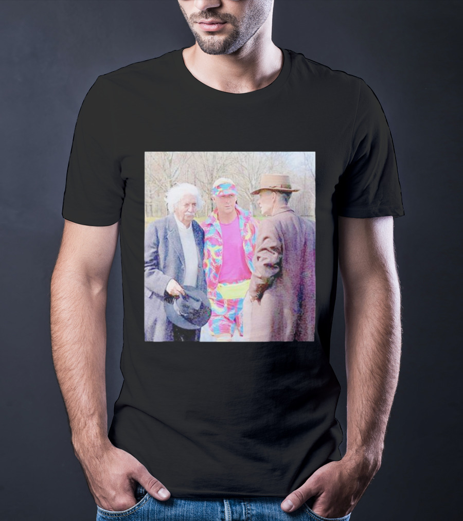 Albert Einstein Oppenheimer Ken Barbie Funny Barbenheimer Iconic Meeting T-Shirt