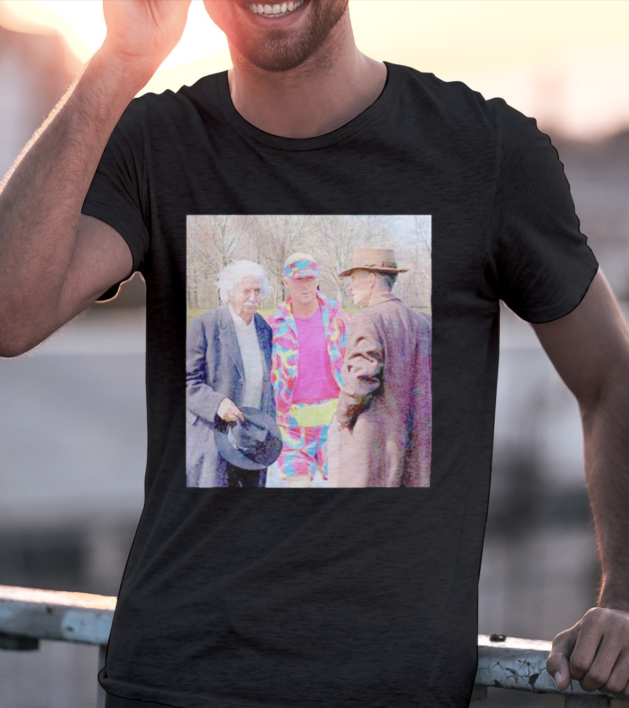 Albert Einstein Oppenheimer Ken Barbie Funny Barbenheimer Iconic Meeting T-Shirt