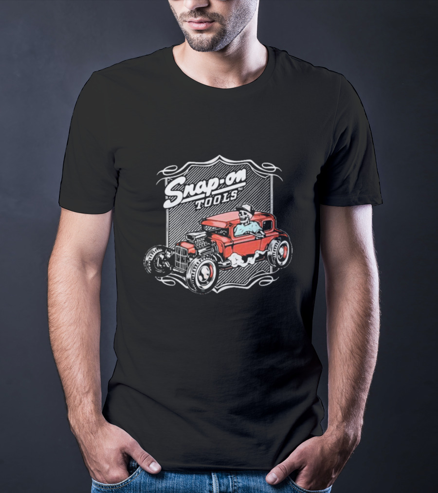 Snap-On Tools Vintage Red Hot Rod With Skeleton Driver T-Shirt