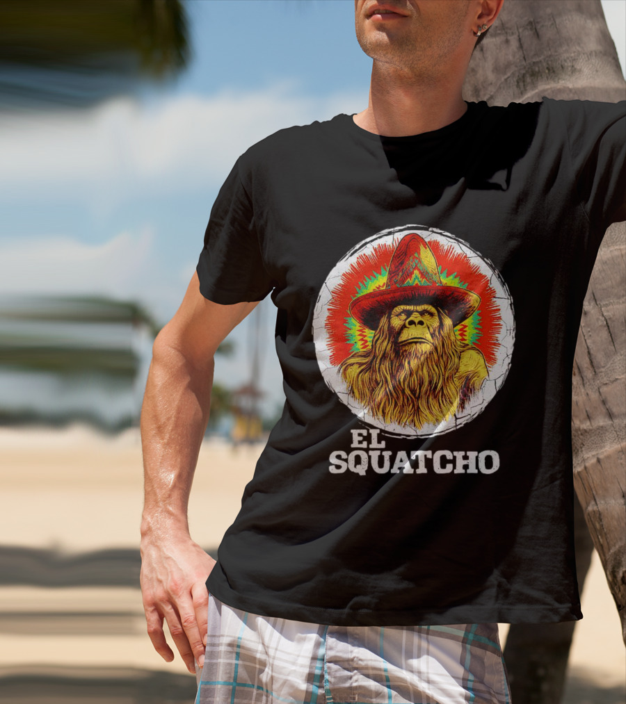 El Squatcho Psychedelic Sombrero Bigfoot T-Shirt